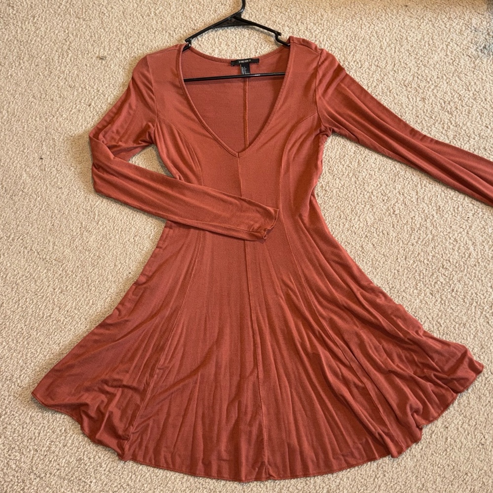 Forever21 Rust Skater Dress; Size Small
